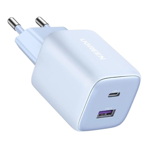 Адаптер UGREEN CD350 Nexode 35W GaN USB-C + USB-A (Sky Blue)