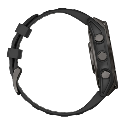 Умные часы Garmin fenix 8, 47 мм, AMOLED, титан с DLC, сапфир, силиконовый ремешок цвета чёрный/«серая галька» - изображение 2
