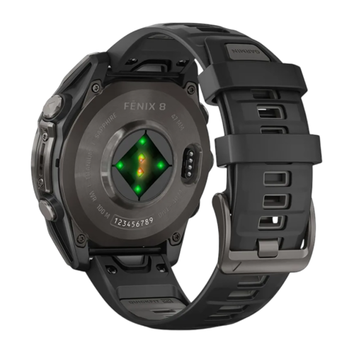Умные часы Garmin fenix 8, 47 мм, AMOLED, титан с DLC, сапфир, силиконовый ремешок цвета чёрный/«серая галька» - изображение 4