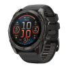 Умные часы Garmin fenix 8, 51 мм, AMOLED, титан с DLC, сапфир, силиконовый ремешок цвета чёрный/«серая галька»