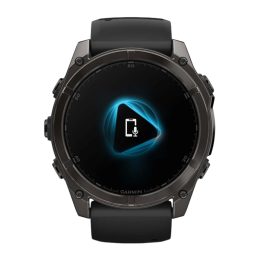 Умные часы Garmin fenix 8, 51 мм, AMOLED, титан с DLC, сапфир, силиконовый ремешок цвета чёрный/«серая галька» - изображение 1