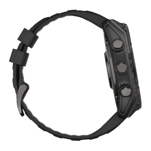 Умные часы Garmin fenix 8, 51 мм, AMOLED, титан с DLC, сапфир, силиконовый ремешок цвета чёрный/«серая галька» - изображение 2