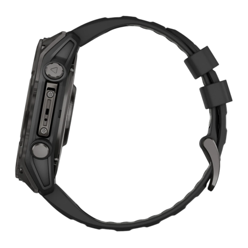 Умные часы Garmin fenix 8, 51 мм, AMOLED, титан с DLC, сапфир, силиконовый ремешок цвета чёрный/«серая галька» - изображение 3