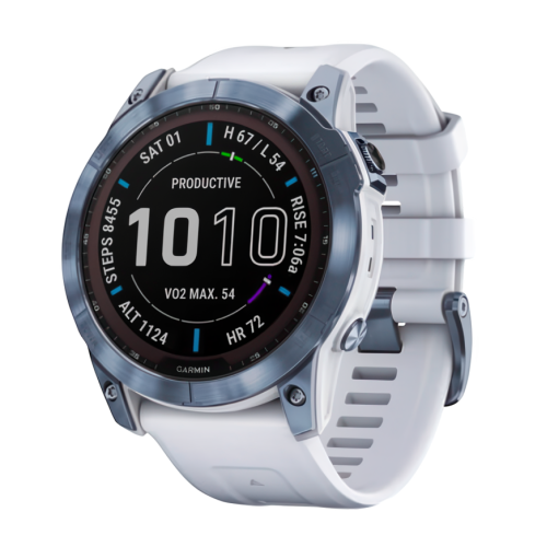 Умные часы Garmin fenix 7X Sapphire Solar Edition, 51 мм, силиконовый ремешок цвета «Уайтстоун» - изображение 2