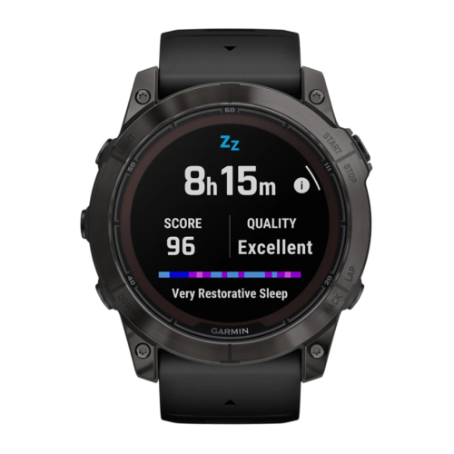 Умные часы Garmin fenix 7X Pro Sapphire Solar Edition, 51 мм, чёрный силиконовый ремешок