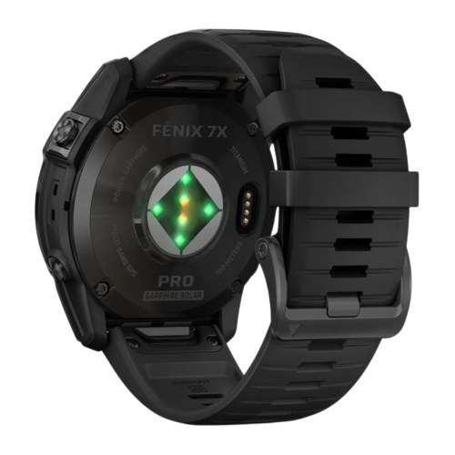 Умные часы Garmin fenix 7X Pro Sapphire Solar Edition, 51 мм, чёрный силиконовый ремешок - изображение 1