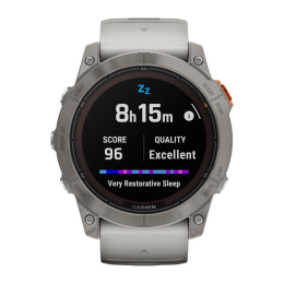 Умные часы Garmin fenix 7X Pro Sapphire Solar Edition, 51 мм, силиконовый ремешок цвета «серый туман»/«жжёный апельсин»