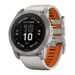 Умные часы Garmin fenix 7X Pro Sapphire Solar Edition, 51 мм, силиконовый ремешок цвета «серый туман»/«жжёный апельсин» - изображение 2