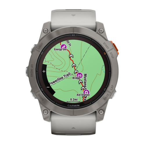 Умные часы Garmin fenix 7X Pro Sapphire Solar Edition, 51 мм, силиконовый ремешок цвета «серый туман»/«жжёный апельсин» - изображение 4