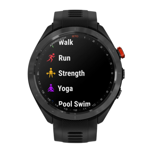 Умные часы Garmin Approach S70, 47 мм, чёрный силиконовый ремешок