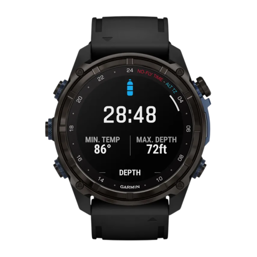 Умные часы Garmin Descent Mk3i, 51 мм, чёрный силиконовый ремешок