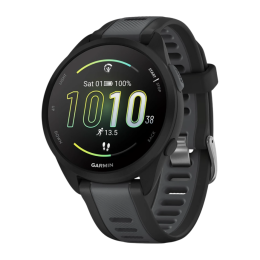 Умные часы Garmin Forerunner 165, силиконовый ремешок цвета чёрный/синевато-серый - изображение 1