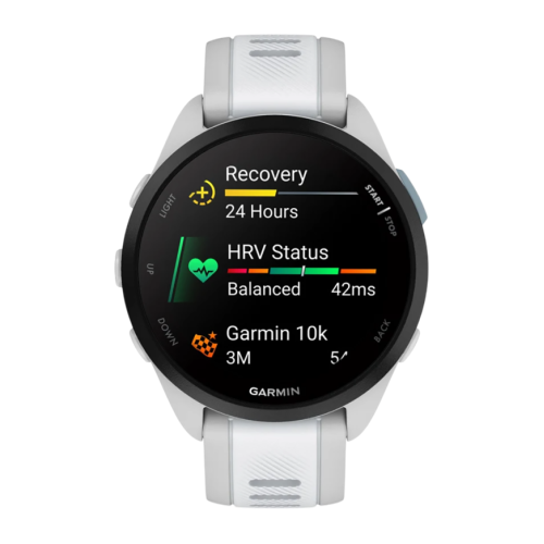 Умные часы Garmin Forerunner 165, силиконовый ремешок цвета «туманный серый»/«Уайтстоун»