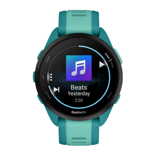Умные часы Garmin Forerunner 165 Music, силиконовый ремешок цвета бирюзовый/«аква»