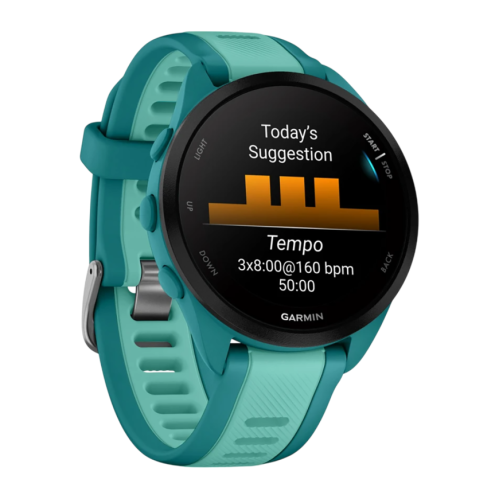 Умные часы Garmin Forerunner 165 Music, силиконовый ремешок цвета бирюзовый/«аква» - изображение 3