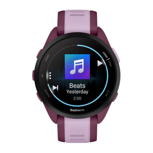 Умные часы Garmin Forerunner 165 Music, силиконовый ремешок цвета «ягодный»/лиловый