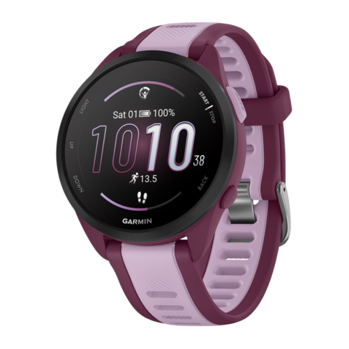 Умные часы Garmin Forerunner 165 Music, силиконовый ремешок цвета «ягодный»/лиловый - изображение 1