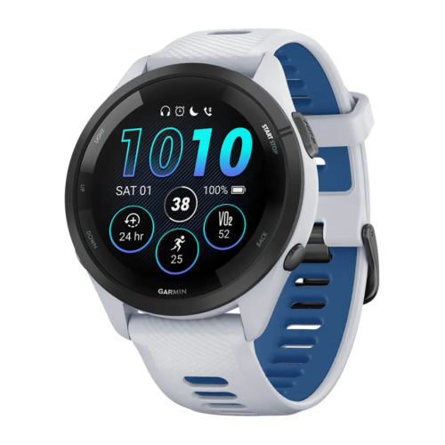 Умные часы Garmin Forerunner 265, 46 мм, силиконовый ремешок цвета «Уайтстоун»/«морской прилив» - изображение 1