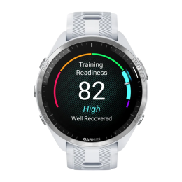 Умные часы Garmin Forerunner 965, силиконовый ремешок цвета «Уайтстоун»/«серая пудра»