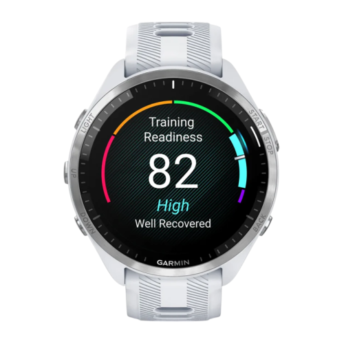 Умные часы Garmin Forerunner 965, силиконовый ремешок цвета «Уайтстоун»/«серая пудра»