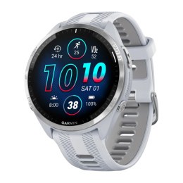 Умные часы Garmin Forerunner 965, силиконовый ремешок цвета «Уайтстоун»/«серая пудра» - изображение 1