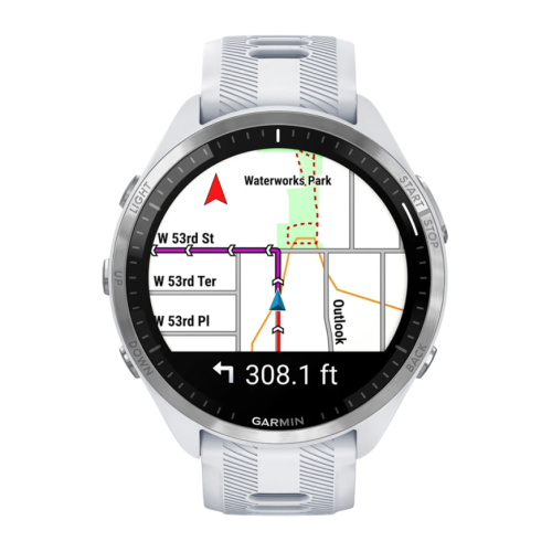 Умные часы Garmin Forerunner 965, силиконовый ремешок цвета «Уайтстоун»/«серая пудра» - изображение 3