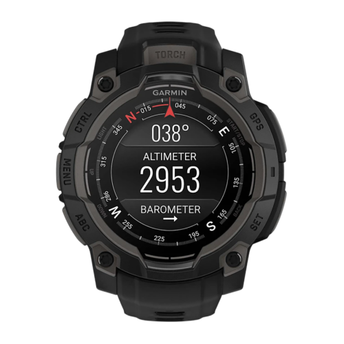 Умные часы Garmin Instinct 3, 45 мм, AMOLED, чёрный силиконовый ремешок