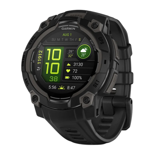 Умные часы Garmin Instinct 3, 45 мм, AMOLED, чёрный силиконовый ремешок - изображение 1