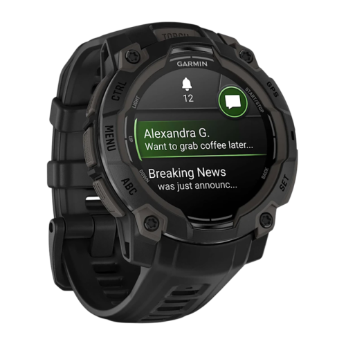 Умные часы Garmin Instinct 3, 45 мм, AMOLED, чёрный силиконовый ремешок - изображение 2
