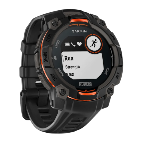 Умные часы Garmin Instinct 3, 45 мм, Solar, чёрный силиконовый ремешок - изображение 3