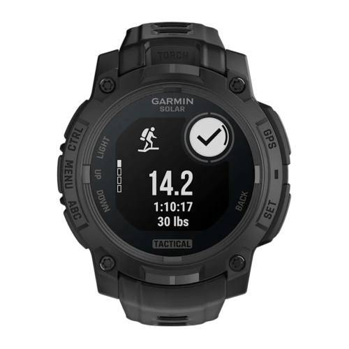 Умные часы Garmin Instinct 3, 45 мм, Solar, Tactical Edition, чёрный силиконовый ремешок