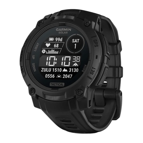 Умные часы Garmin Instinct 3, 45 мм, Solar, Tactical Edition, чёрный силиконовый ремешок - изображение 1