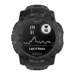Умные часы Garmin Instinct 3, 50 мм, Solar, Tactical Edition, чёрный силиконовый ремешок