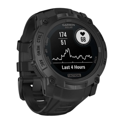 Умные часы Garmin Instinct 3, 50 мм, Solar, Tactical Edition, чёрный силиконовый ремешок - изображение 2