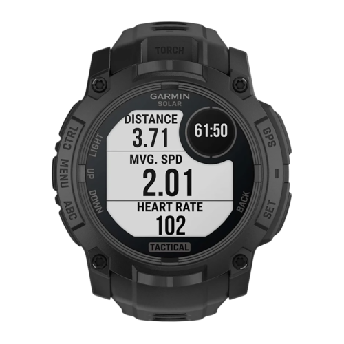 Умные часы Garmin Instinct 3, 50 мм, Solar, Tactical Edition, чёрный силиконовый ремешок - изображение 3