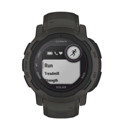 Умные часы Garmin Instinct 2 Solar, 45 мм, силиконовый ремешок графитового цвета