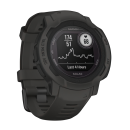 Умные часы Garmin Instinct 2 Solar, 45 мм, силиконовый ремешок графитового цвета - изображение 4