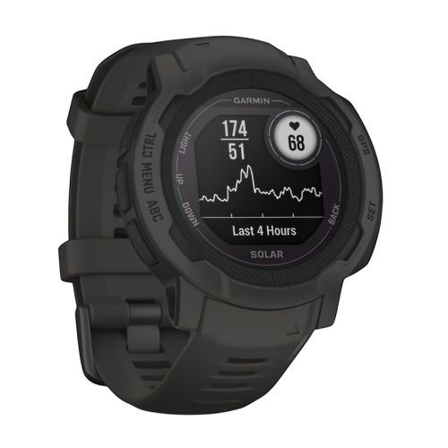 Умные часы Garmin Instinct 2 Solar, 45 мм, силиконовый ремешок графитового цвета - изображение 4