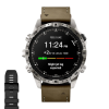 Умные часы Garmin MARQ Adventurer (Gen 2) Damascus Steel Edition, гибридный ремешок, чёрный силиконовый ремешок