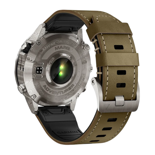 Умные часы Garmin MARQ Adventurer (Gen 2) Damascus Steel Edition, гибридный ремешок, чёрный силиконовый ремешок - изображение 2