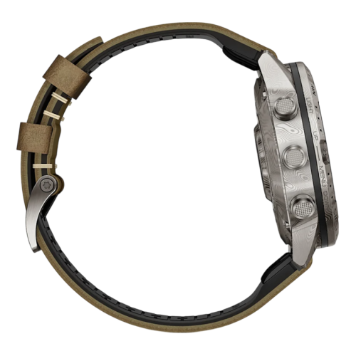 Умные часы Garmin MARQ Adventurer (Gen 2) Damascus Steel Edition, гибридный ремешок, чёрный силиконовый ремешок - изображение 5
