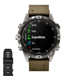 Умные часы Garmin MARQ Adventurer (Gen 2), гибридный ремешок, чёрный силиконовый ремешок