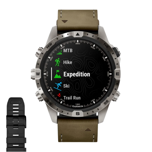 Умные часы Garmin MARQ Adventurer (Gen 2), гибридный ремешок, чёрный силиконовый ремешок