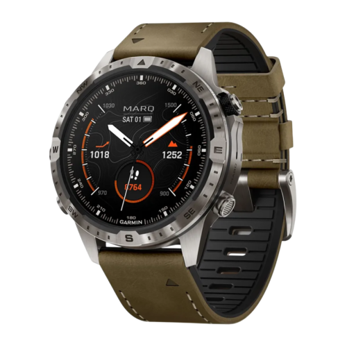 Умные часы Garmin MARQ Adventurer (Gen 2), гибридный ремешок, чёрный силиконовый ремешок - изображение 1
