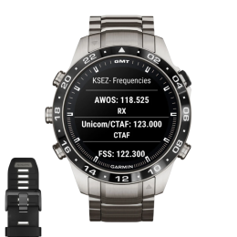 Умные часы Garmin MARQ Aviator (Gen 2), титановый блочный браслет, чёрный силиконовый ремешок