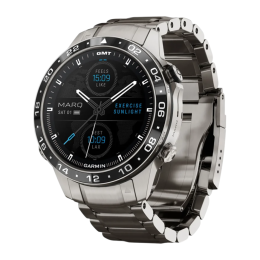 Умные часы Garmin MARQ Aviator (Gen 2), титановый блочный браслет, чёрный силиконовый ремешок - изображение 1