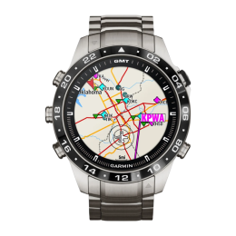 Умные часы Garmin MARQ Aviator (Gen 2), титановый блочный браслет, чёрный силиконовый ремешок - изображение 3
