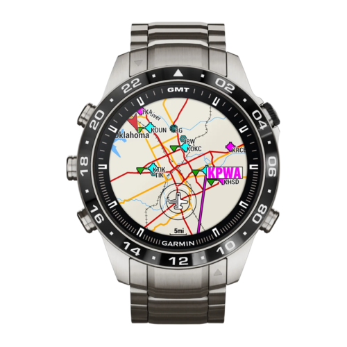 Умные часы Garmin MARQ Aviator (Gen 2), титановый блочный браслет, чёрный силиконовый ремешок - изображение 3