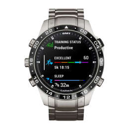 Умные часы Garmin MARQ Aviator (Gen 2), титановый блочный браслет, чёрный силиконовый ремешок - изображение 4