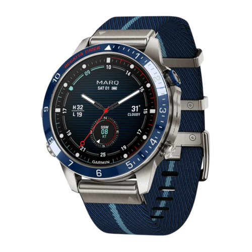 Умные часы Garmin MARQ Captain (Gen 2), тёмно-синий нейлоновый ремешок, тёмно-синий силиконовый ремешок - изображение 1